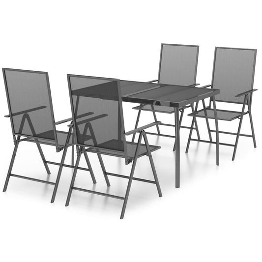 5Dílný Zahradní Jídelní Set Antracitový Ocel