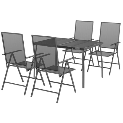 5Dílný Zahradní Jídelní Set Antracitový Ocel