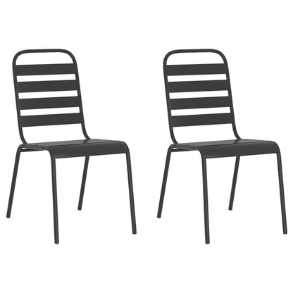 3Dílný Zahradní Jídelní Set Antracitový Ocel