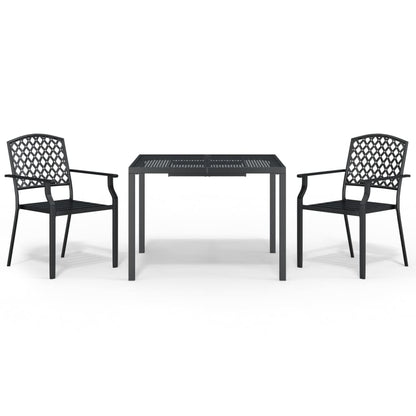 3Dílný Zahradní Jídelní Set Antracitový Ocel
