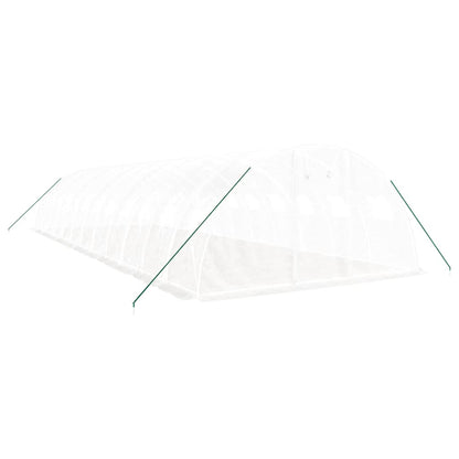 Skleník S Ocelovým Rámem Bílý 48 M²