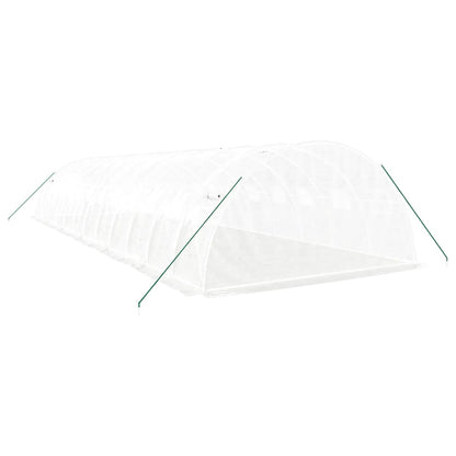 Skleník S Ocelovým Rámem Bílý 48 M²