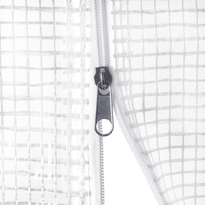 Skleník S Ocelovým Rámem Bílý 48 M²