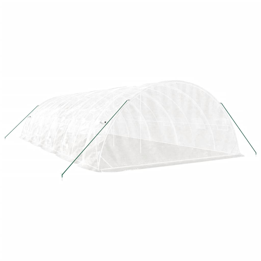 Skleník S Ocelovým Rámem Bílý 50 M² 10 X 5 X 2,3 M