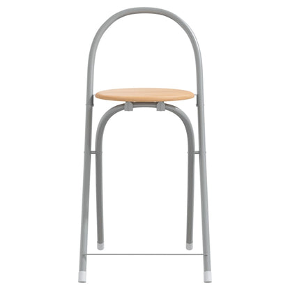 3Dílný Barový Set Šedý A Hnědý Kompozitní Dřevo A Železo