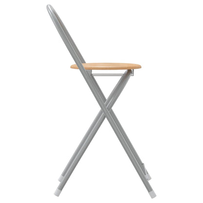 3Dílný Barový Set Šedý A Hnědý Kompozitní Dřevo A Železo