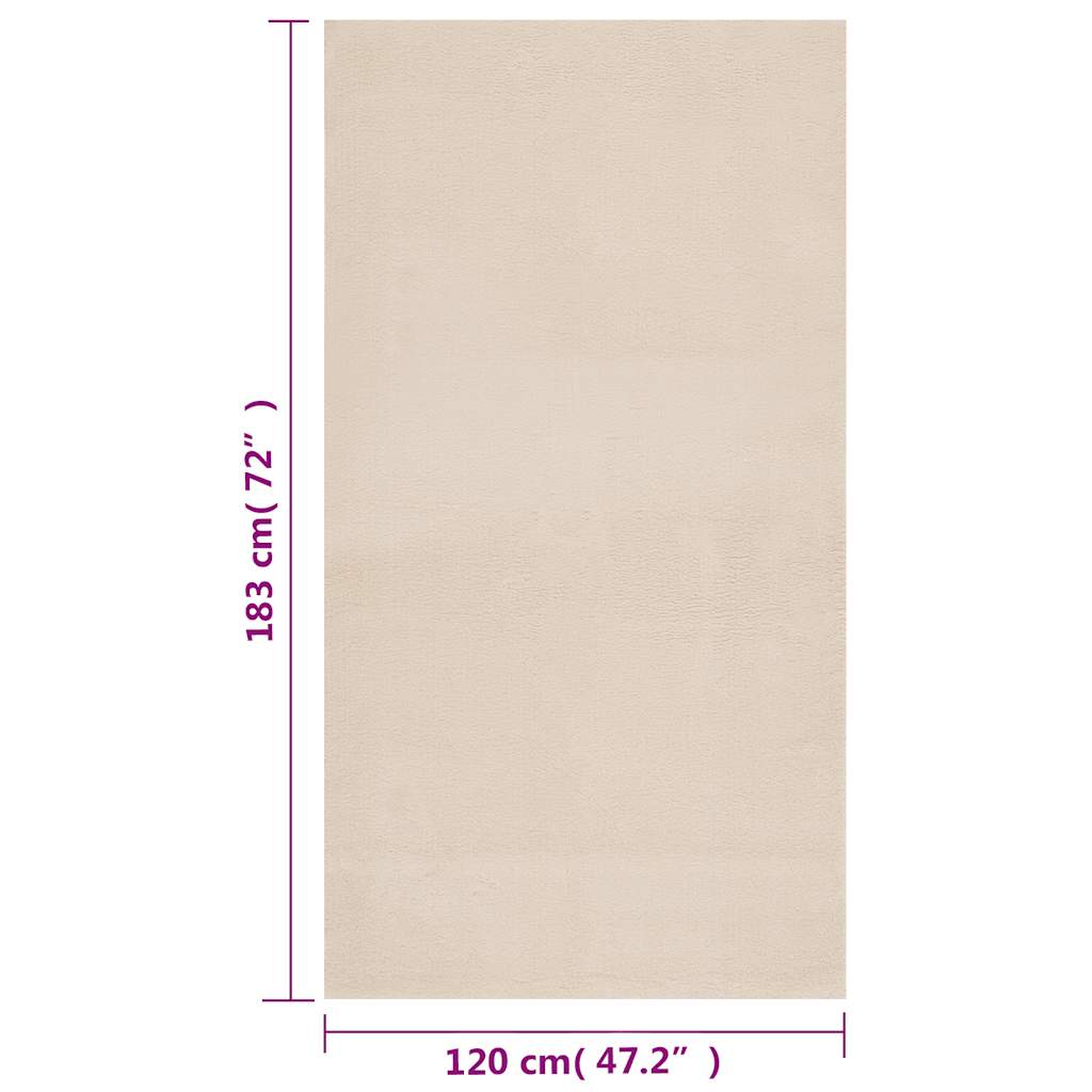 Chlupatý Koberec Béžový 120 X 183 Cm Polyester