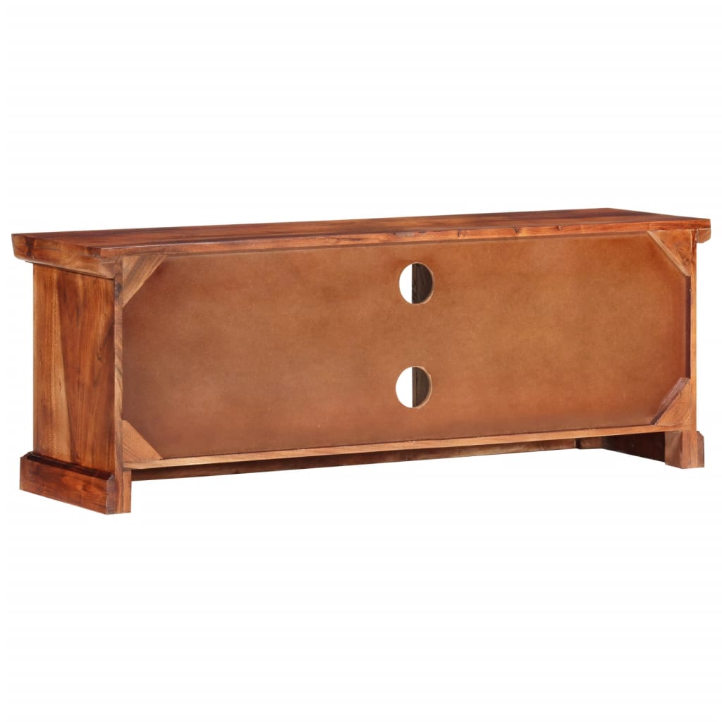 Tv Skříňka S Dvířky 112 X 30 X 40 Cm Masivní Akáciové Dřevo