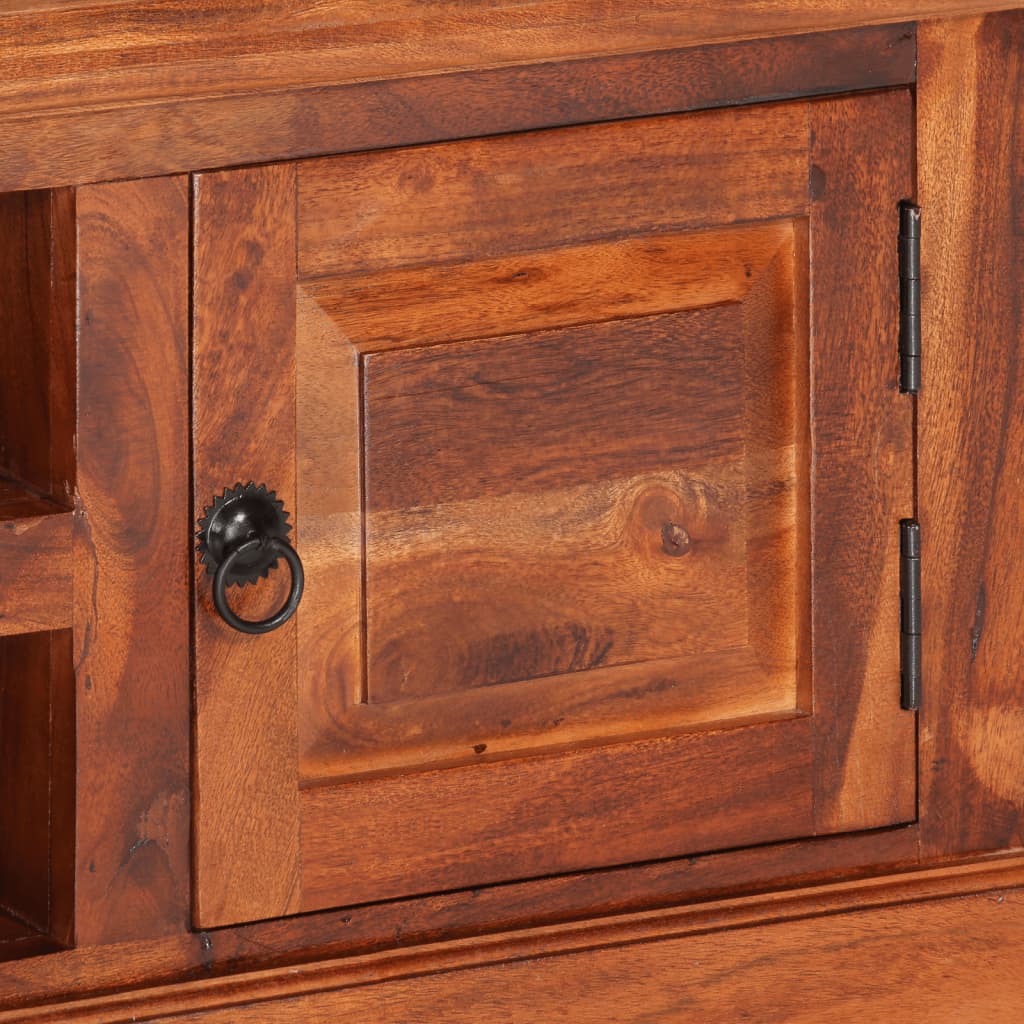 Tv Skříňka S Dvířky 112 X 30 X 40 Cm Masivní Akáciové Dřevo