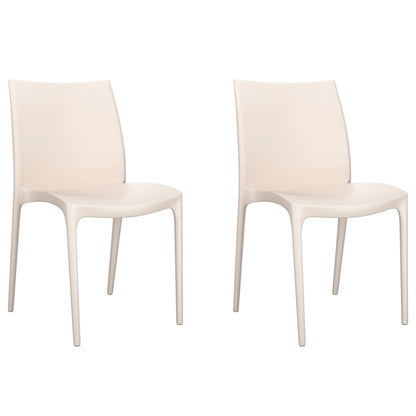Zahradní Židle 2 Ks Krémové 50 X 46 X 80 Cm Polypropylen