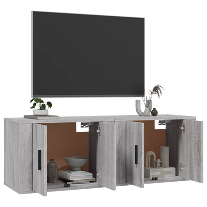 Nástěnné Tv Skříňky 2 Ks Šedé Sonoma 57 X 34,5 X 40 Cm