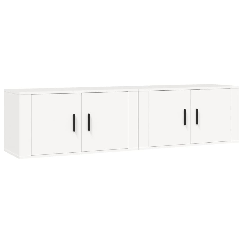 Nástěnné Tv Skříňky 2 Ks Bílé 80 X 34,5 X 40 Cm