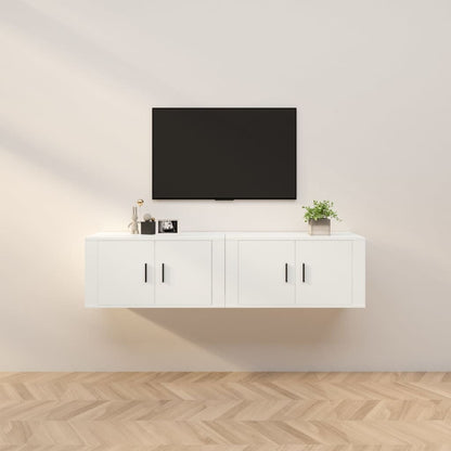 Nástěnné Tv Skříňky 2 Ks Bílé 80 X 34,5 X 40 Cm