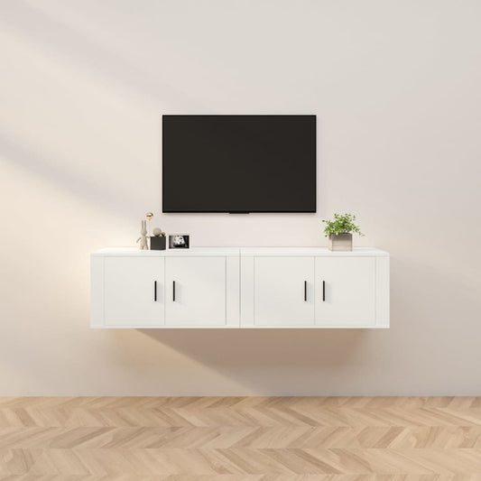 Nástěnné Tv Skříňky 2 Ks Bílé 80 X 34,5 X 40 Cm