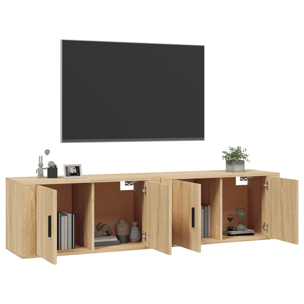 Nástěnné Tv Skříňky 2 Ks Dub Sonoma 80 X 34,5 X 40 Cm