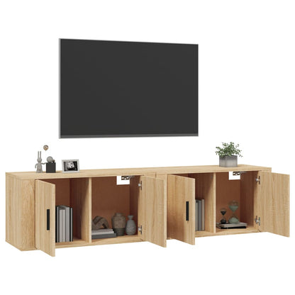 Nástěnné Tv Skříňky 2 Ks Dub Sonoma 80 X 34,5 X 40 Cm