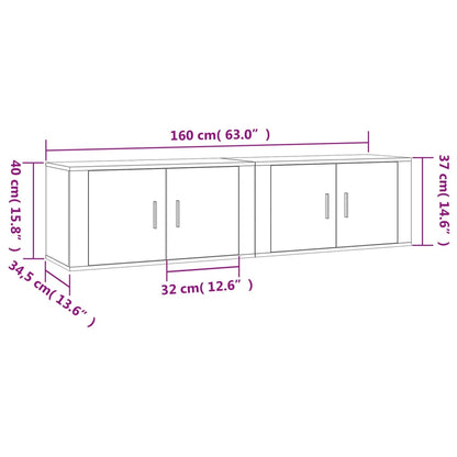 Nástěnné Tv Skříňky 2 Ks Dub Sonoma 80 X 34,5 X 40 Cm