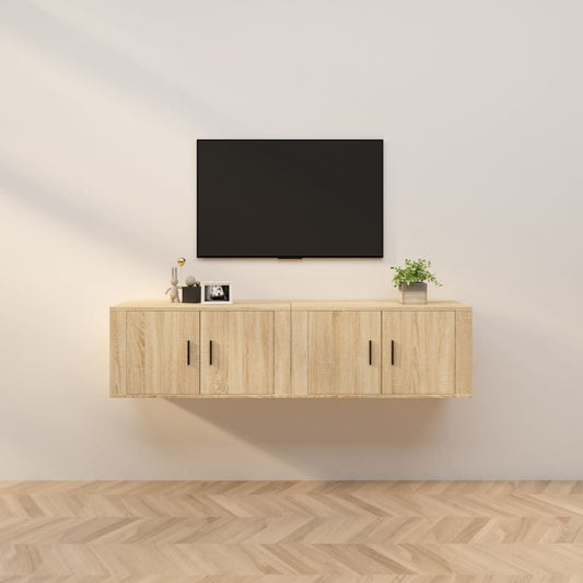 Nástěnné Tv Skříňky 2 Ks Dub Sonoma 80 X 34,5 X 40 Cm