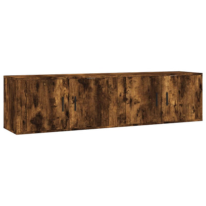 Nástěnné Tv Skříňky 2 Ks Kouřový Dub 80 X 34,5 X 40 Cm