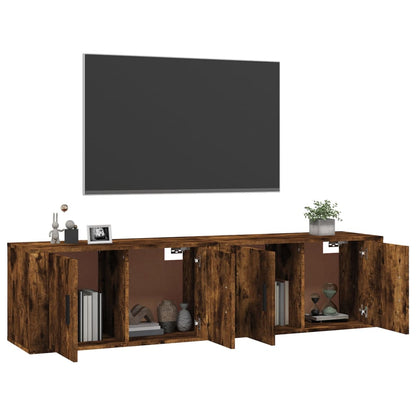 Nástěnné Tv Skříňky 2 Ks Kouřový Dub 80 X 34,5 X 40 Cm
