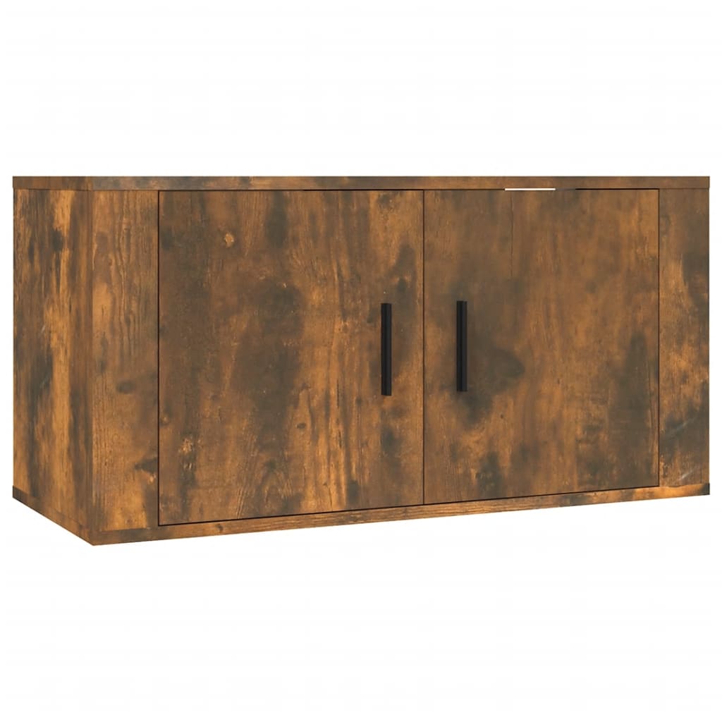 Nástěnné Tv Skříňky 2 Ks Kouřový Dub 80 X 34,5 X 40 Cm