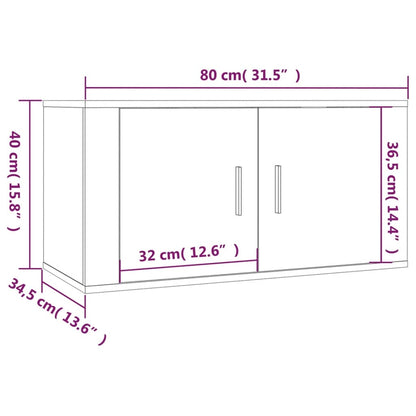 Nástěnné Tv Skříňky 2 Ks Kouřový Dub 80 X 34,5 X 40 Cm