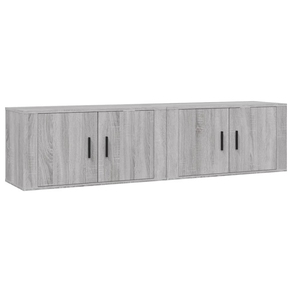 Nástěnné Tv Skříňky 2 Ks Šedé Sonoma 80 X 34,5 X 40 Cm