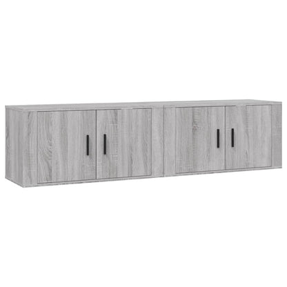Nástěnné Tv Skříňky 2 Ks Šedé Sonoma 80 X 34,5 X 40 Cm