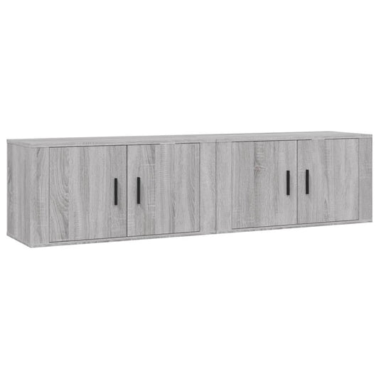 Nástěnné Tv Skříňky 2 Ks Šedé Sonoma 80 X 34,5 X 40 Cm