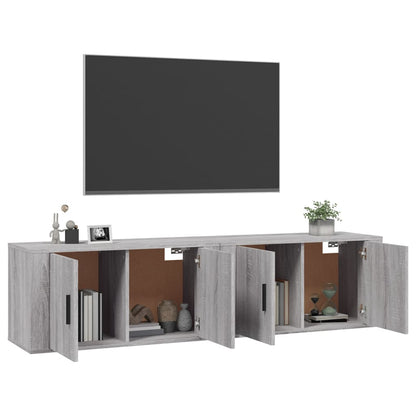 Nástěnné Tv Skříňky 2 Ks Šedé Sonoma 80 X 34,5 X 40 Cm