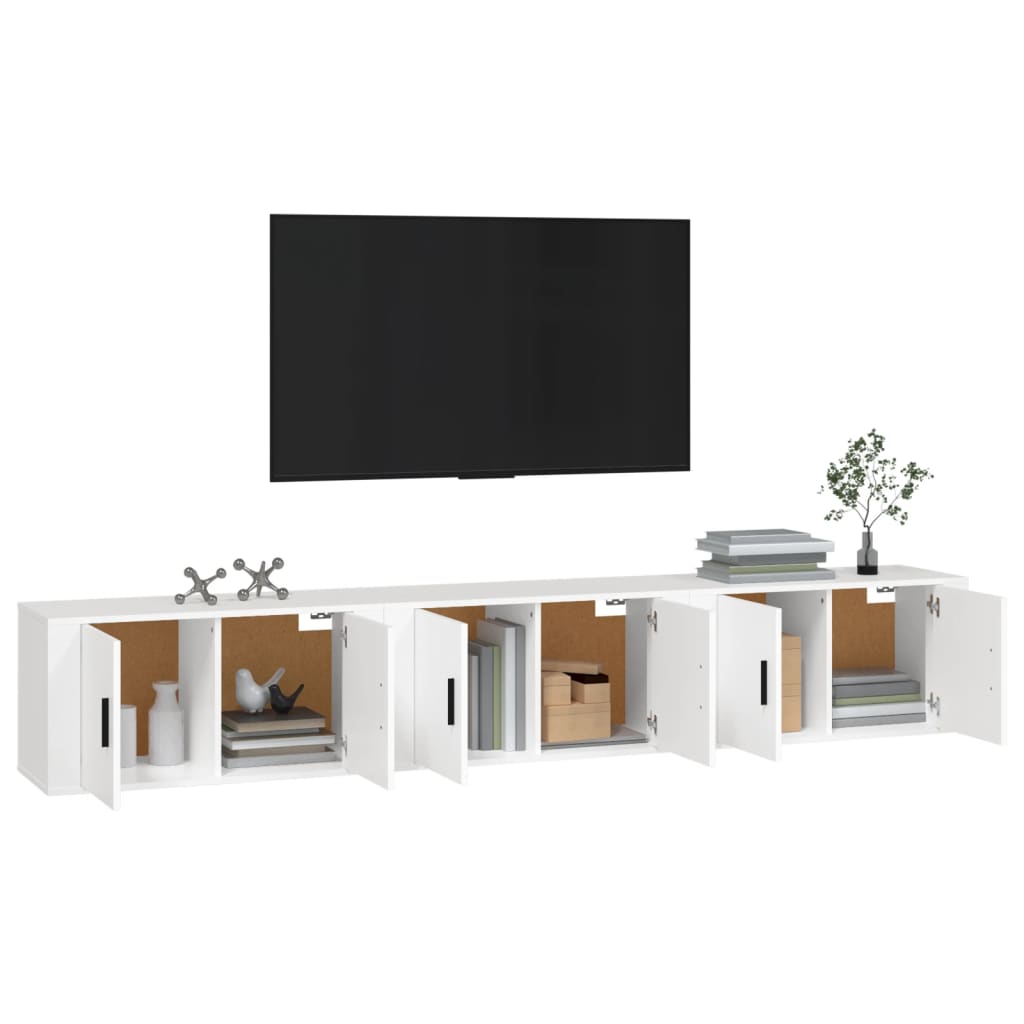 Nástěnné Tv Skříňky 3 Ks Bílé 80 X 34,5 X 40 Cm