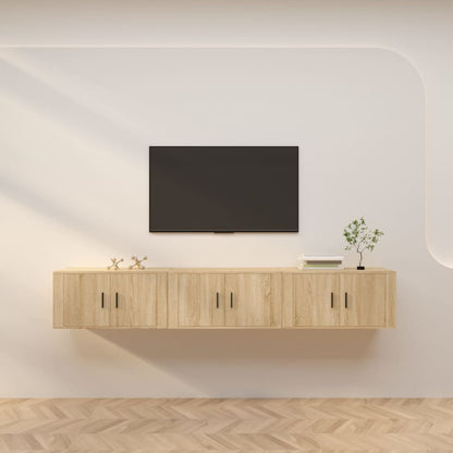 Nástěnné Tv Skříňky 3 Ks Dub Sonoma 80 X 34,5 X 40 Cm