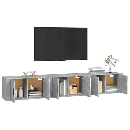 Nástěnné Tv Skříňky 3 Ks Betonově Šedé 80 X 34,5 X 40 Cm