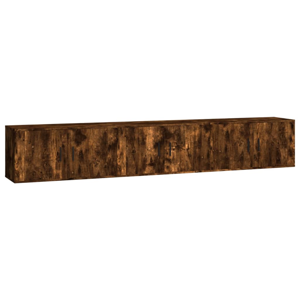 Nástěnné Tv Skříňky 3 Ks Kouřový Dub 80 X 34,5 X 40 Cm