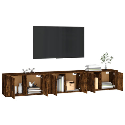 Nástěnné Tv Skříňky 3 Ks Kouřový Dub 80 X 34,5 X 40 Cm