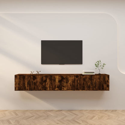 Nástěnné Tv Skříňky 3 Ks Kouřový Dub 80 X 34,5 X 40 Cm