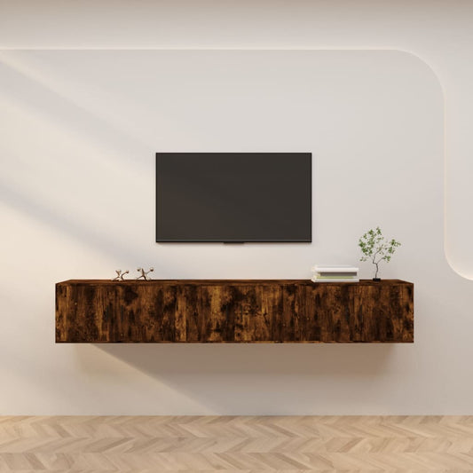 Nástěnné Tv Skříňky 3 Ks Kouřový Dub 80 X 34,5 X 40 Cm