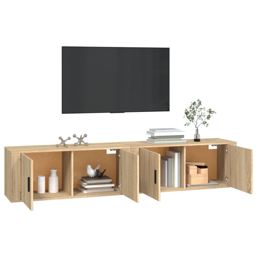 Nástěnné Tv Skříňky 2 Ks Dub Sonoma 100 X 34,5 X 40 Cm