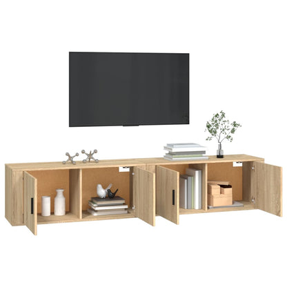 Nástěnné Tv Skříňky 2 Ks Dub Sonoma 100 X 34,5 X 40 Cm