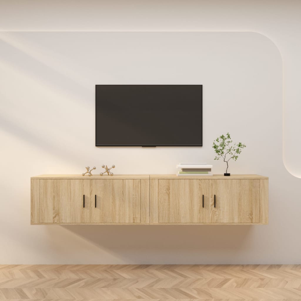 Nástěnné Tv Skříňky 2 Ks Dub Sonoma 100 X 34,5 X 40 Cm