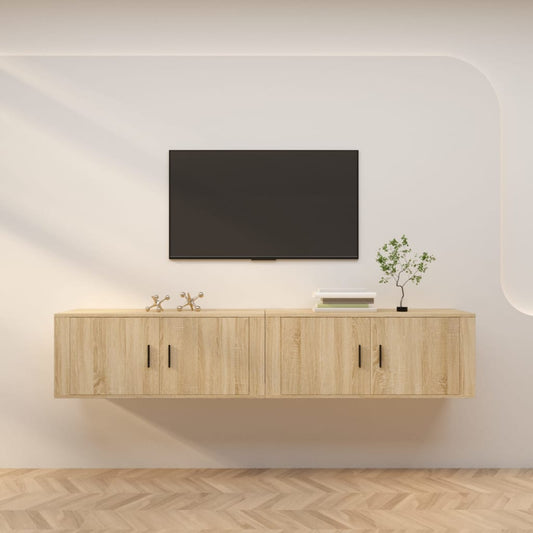 Nástěnné Tv Skříňky 2 Ks Dub Sonoma 100 X 34,5 X 40 Cm