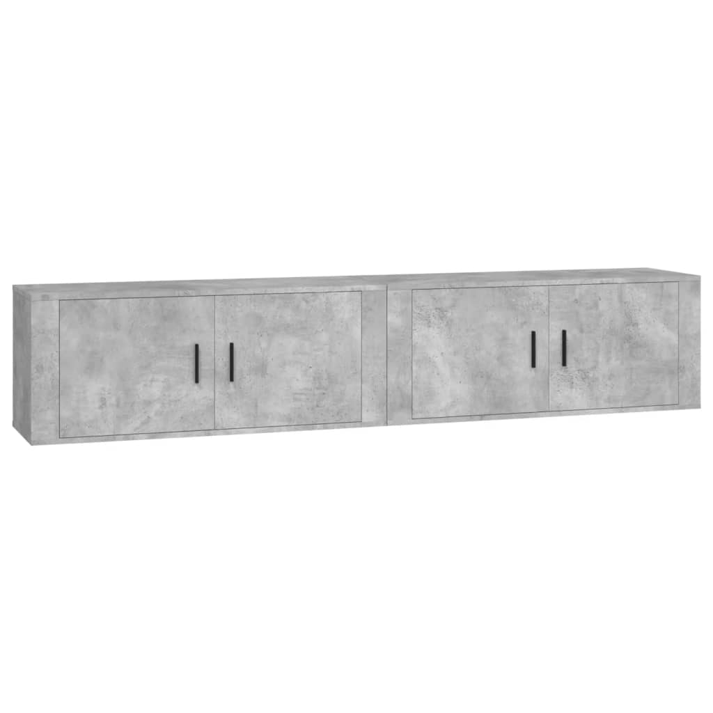 Nástěnné Tv Skříňky 2 Ks Betonově Šedé 100 X 34,5 X 40 Cm