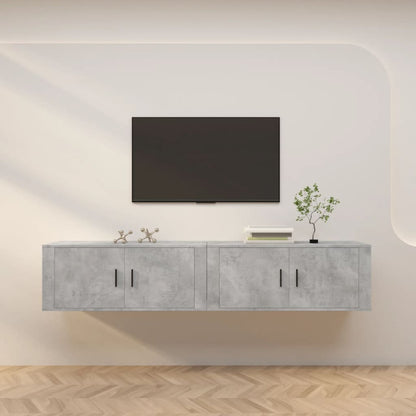 Nástěnné Tv Skříňky 2 Ks Betonově Šedé 100 X 34,5 X 40 Cm