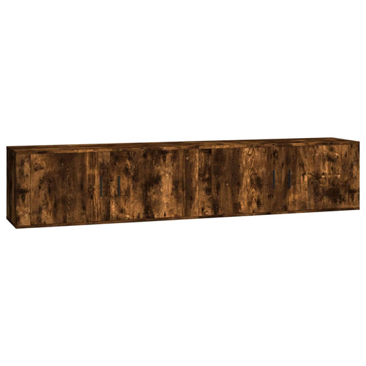 Nástěnné Tv Skříňky 2 Ks Kouřový Dub 100 X 34,5 X 40 Cm