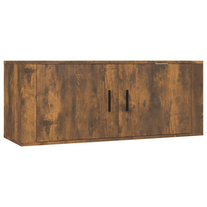 Nástěnné Tv Skříňky 2 Ks Kouřový Dub 100 X 34,5 X 40 Cm