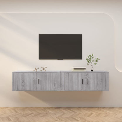 Nástěnné Tv Skříňky 2 Ks Šedé Sonoma 100 X 34,5 X 40 Cm