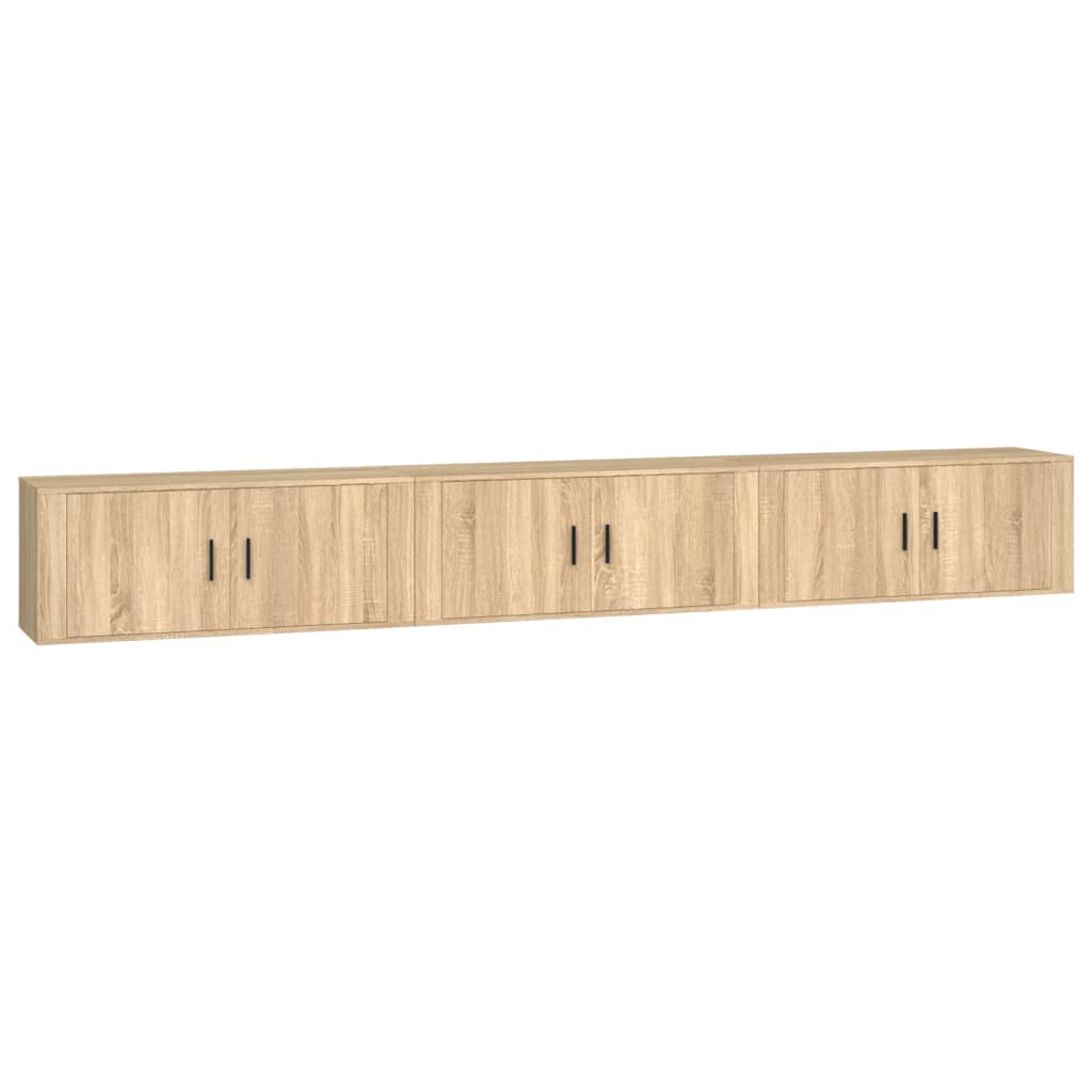 Nástěnné Tv Skříňky 3 Ks Dub Sonoma 100 X 34,5 X 40 Cm