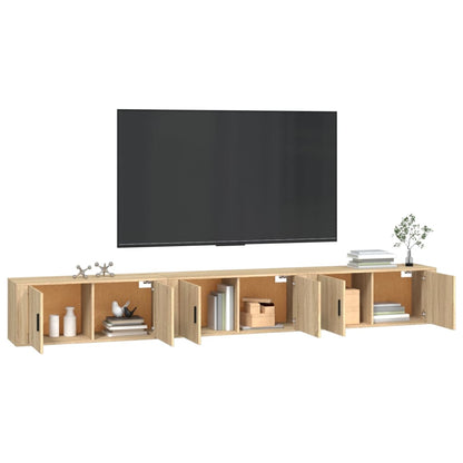 Nástěnné Tv Skříňky 3 Ks Dub Sonoma 100 X 34,5 X 40 Cm
