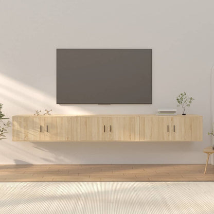 Nástěnné Tv Skříňky 3 Ks Dub Sonoma 100 X 34,5 X 40 Cm