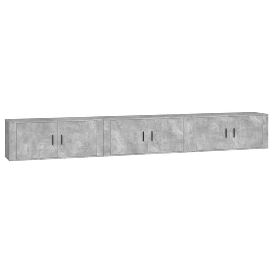 Nástěnné Tv Skříňky 3 Ks Betonově Šedé 100 X 34,5 X 40 Cm